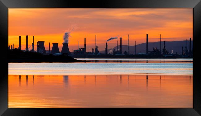 Grangemouth at Sunset Framed Print by Dave Collins