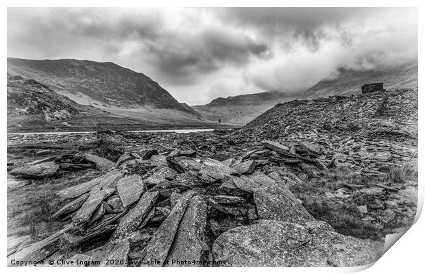 Majestic View of Cwmorthin Quarry Print by Clive Ingram
