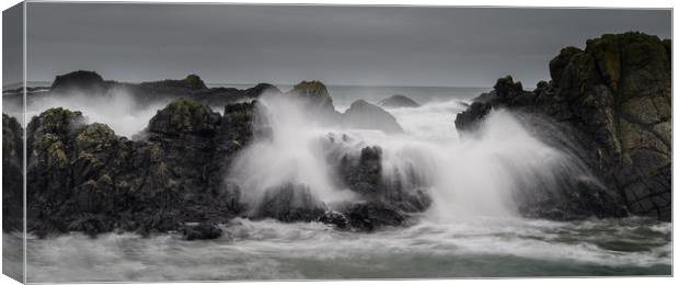 Crashing wave at Ballintoy Coastline on the The Ca Canvas Print by Creative Photography Wales