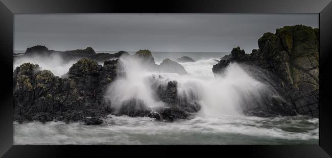 Crashing wave at Ballintoy Coastline on the The Ca Framed Print by Creative Photography Wales