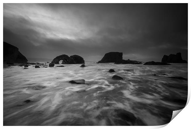 Elephant Rock on the Ballintoy Coastline on the Th Print by Creative Photography Wales