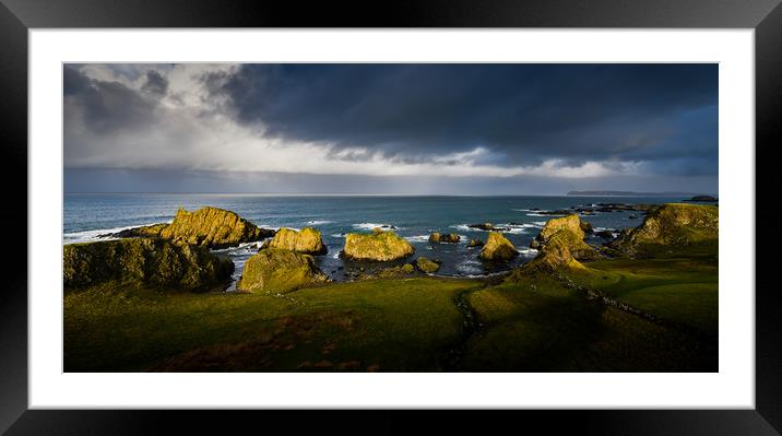 Ballintoy Coastline on the The Causeway Coast in C Framed Mounted Print by Creative Photography Wales