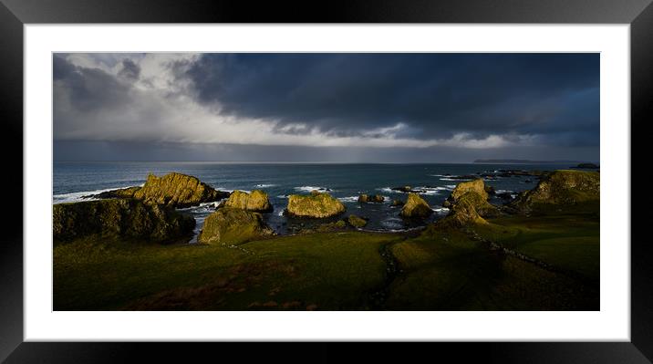 Ballintoy Coastline on the The Causeway Coast in County Antrim,  Framed Mounted Print by Creative Photography Wales