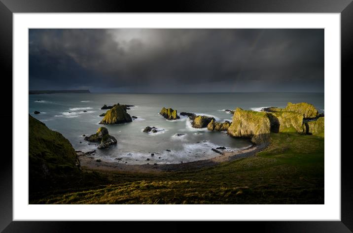 Bay at Elephant Rock, Ballintoy Coastline on the T Framed Mounted Print by Creative Photography Wales