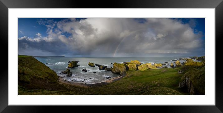 Ballintoy Coastline on the The Causeway Coast in C Framed Mounted Print by Creative Photography Wales
