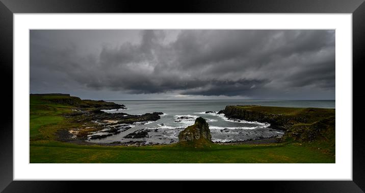 Dunseverick Bay on the Causeway Coast in County An Framed Mounted Print by Creative Photography Wales