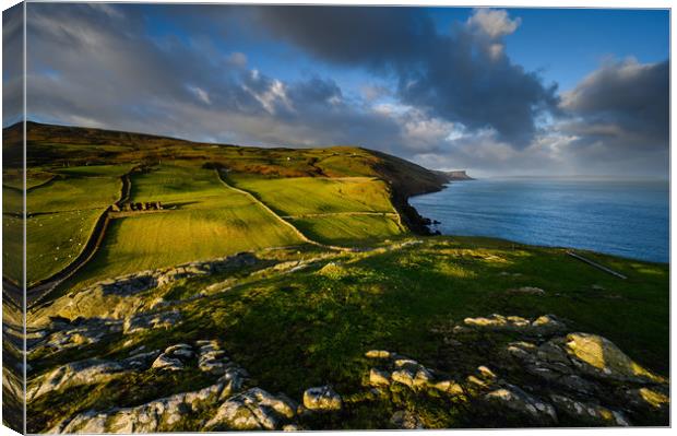 Torr Head and views to Murlough Bay on the The Cau Canvas Print by Creative Photography Wales