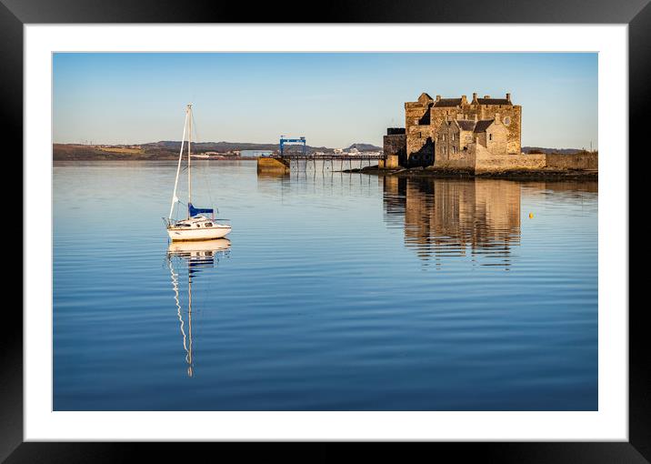 Sailing boat by Blackness Castle Framed Mounted Print by Dave Collins