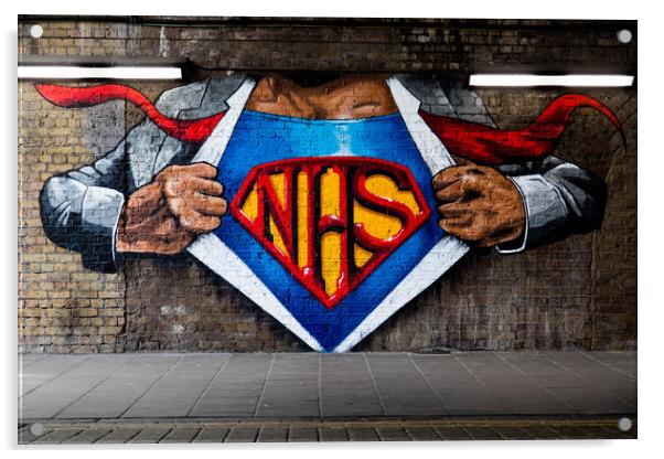 NHS Super Hero Acrylic by Wayne Howes