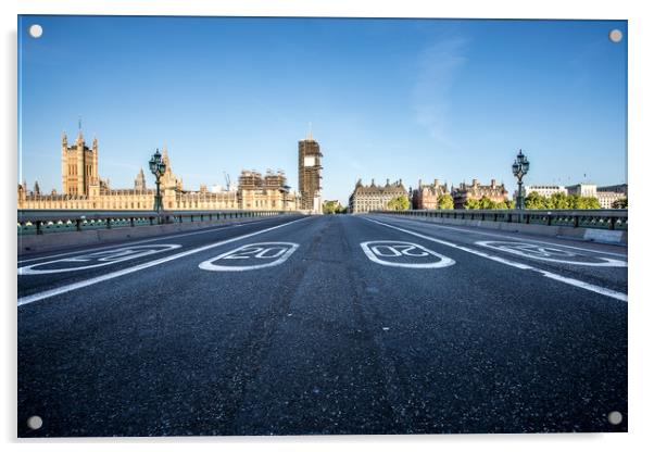 Westminster Bridge Acrylic by Wayne Howes