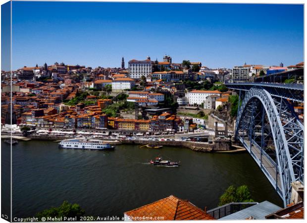River Douro and Ponte Luis I bridge - Porto, Portu Canvas Print by Mehul Patel