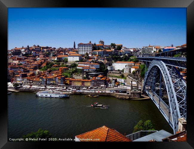 River Douro and Ponte Luis I bridge - Porto, Portu Framed Print by Mehul Patel