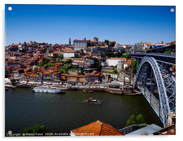 River Douro and Ponte Luis I bridge - Porto, Portu Acrylic by Mehul Patel