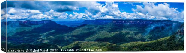 Panoramic view of Jamison Valley, Blue Mountains Canvas Print by Mehul Patel