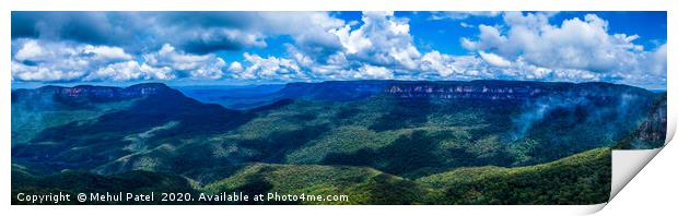 Panoramic view of Jamison Valley, Blue Mountains Print by Mehul Patel