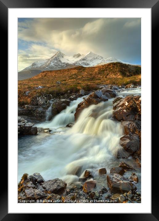   Waterfall at Sligachan Isle of Skye Framed Mounted Print by Barbara Jones