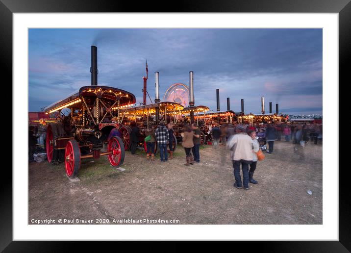 Steam Line up at the Great Dorset Steam Fair  Framed Mounted Print by Paul Brewer