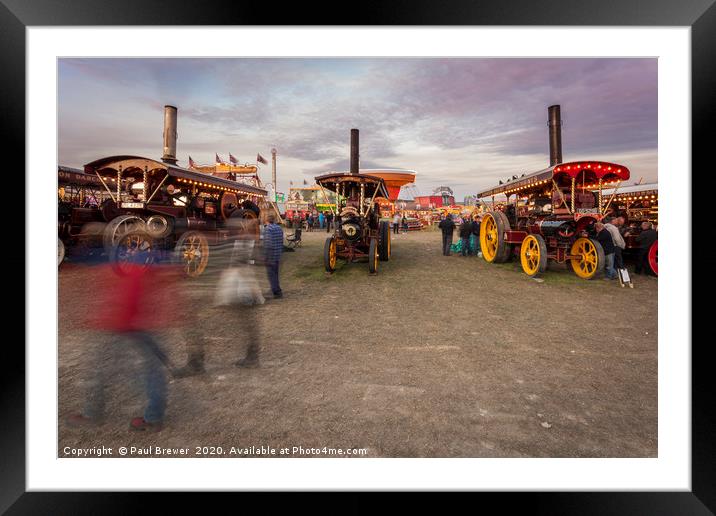 Steam Line up at the Great Dorset Steam Fair  Framed Mounted Print by Paul Brewer