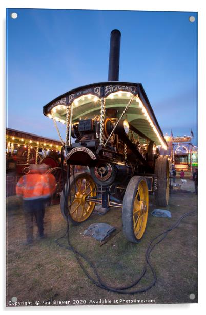 Burrell Showman's Road Locomotive WT8606 EX Mayor Acrylic by Paul Brewer