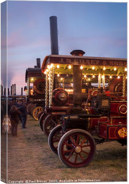 Steam at Sunset Canvas Print by Paul Brewer