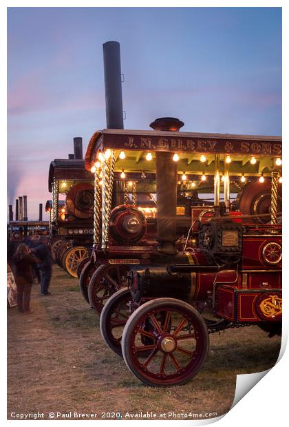 Steam at Sunset Print by Paul Brewer