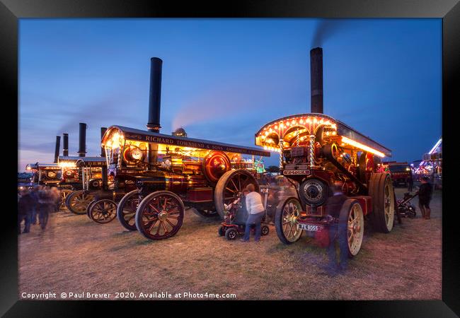 Steam Line up at the Great Dorset Steam Fair  Framed Print by Paul Brewer