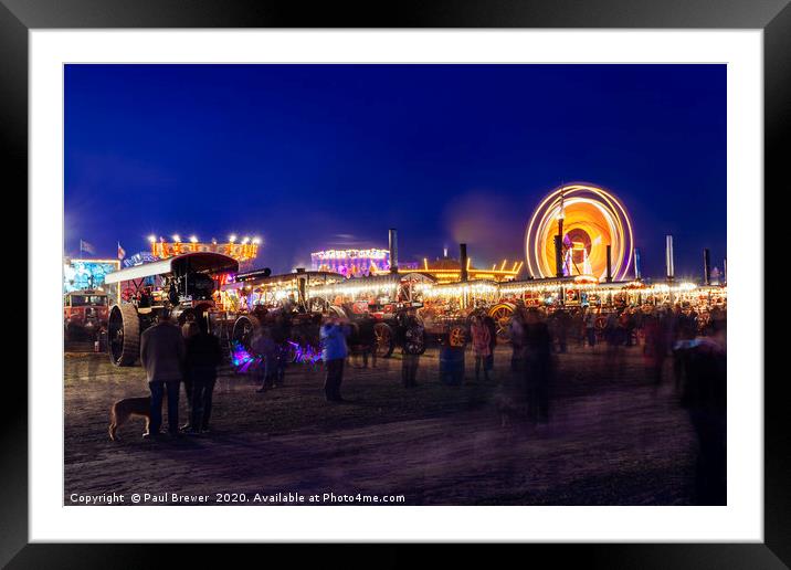 Steam Line up at the Great Dorset Steam Fair at ni Framed Mounted Print by Paul Brewer
