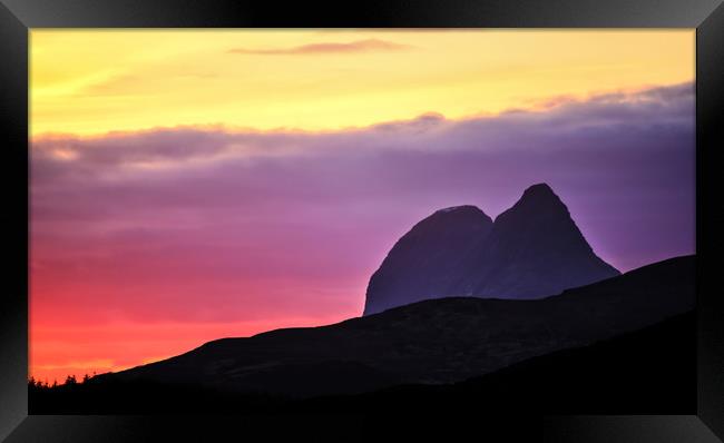 Simmering Suilven Framed Print by John Malley
