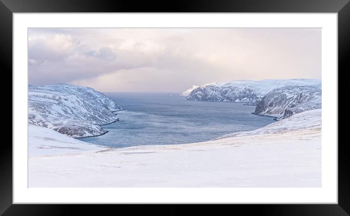 Fjord on Magerøya Island, Finnmark, Norway Framed Mounted Print by Dave Collins