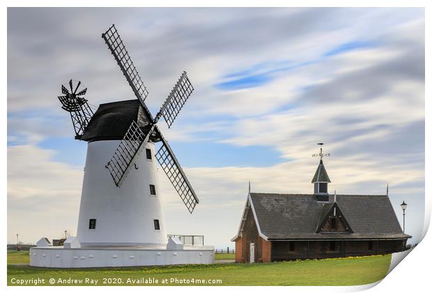 Morning at Lytham Windmill Print by Andrew Ray