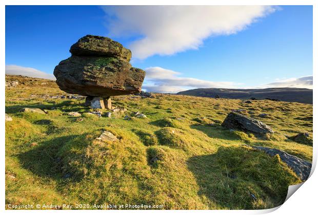 Morning at the Norber Erratics Print by Andrew Ray