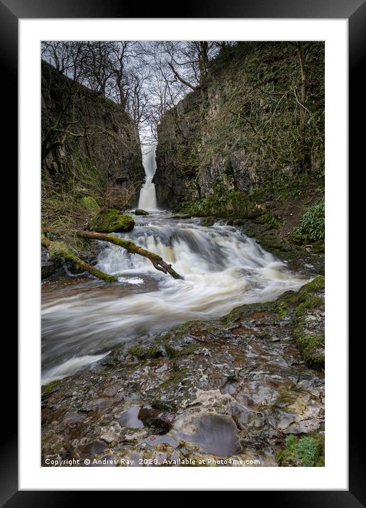 Catrigg Force Waterfall Framed Mounted Print by Andrew Ray