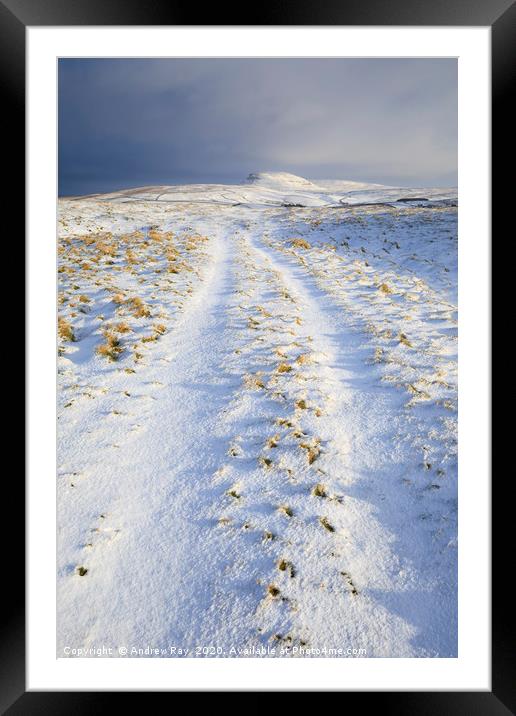 Towards Pen-y-ghent Framed Mounted Print by Andrew Ray