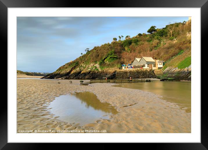 Sand patterns on the Gannel Framed Mounted Print by Andrew Ray