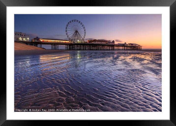 Twilight at Blackpool Central Pier Framed Mounted Print by Andrew Ray