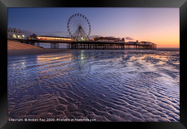 Twilight at Blackpool Central Pier Framed Print by Andrew Ray