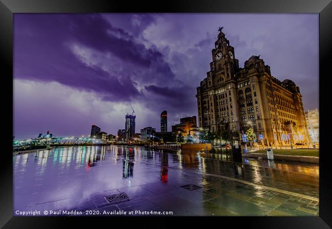 Stormy Liverpool Framed Print by Paul Madden