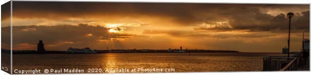 River Mersey Sunset Canvas Print by Paul Madden