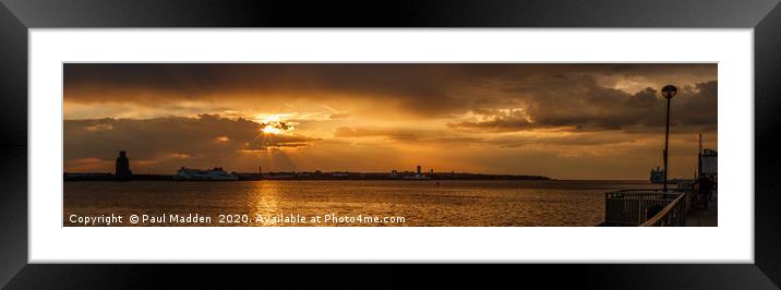 River Mersey Sunset Framed Mounted Print by Paul Madden