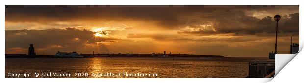 River Mersey Sunset Print by Paul Madden
