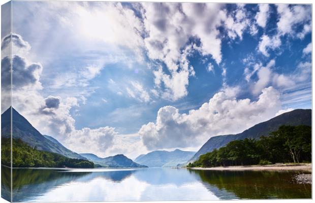 Crummock Water Blues Canvas Print by John Malley