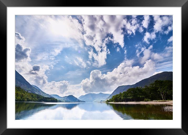 Crummock Water Blues Framed Mounted Print by John Malley
