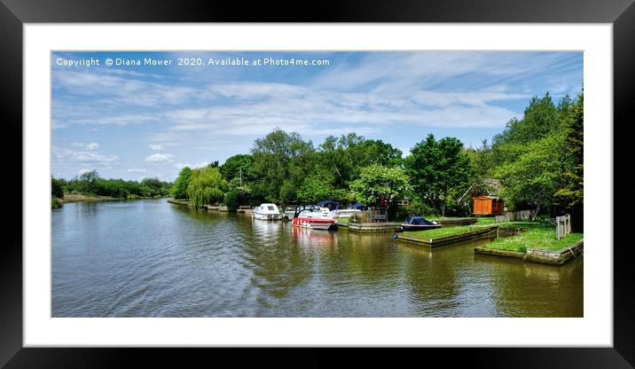 Picturesque River Waveney  Framed Mounted Print by Diana Mower