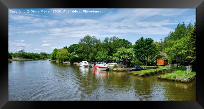 Picturesque River Waveney  Framed Print by Diana Mower