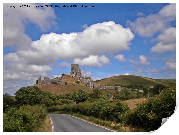 Corfe Castle Print by Mike Streeter