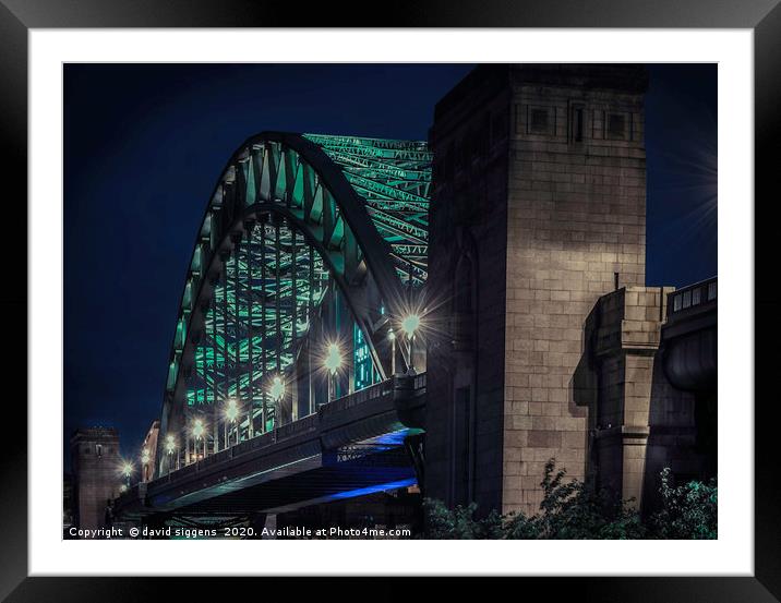 Iconic Tyne bridge Framed Mounted Print by david siggens