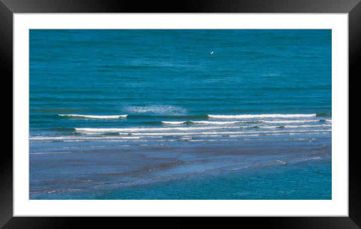 Surf, , Pembrokeshire, Wales, UK Framed Mounted Print by Mark Llewellyn