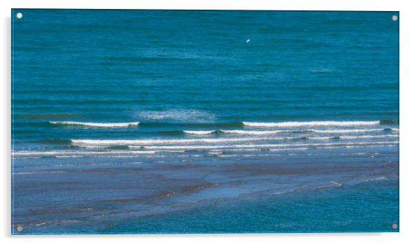Surf, , Pembrokeshire, Wales, UK Acrylic by Mark Llewellyn