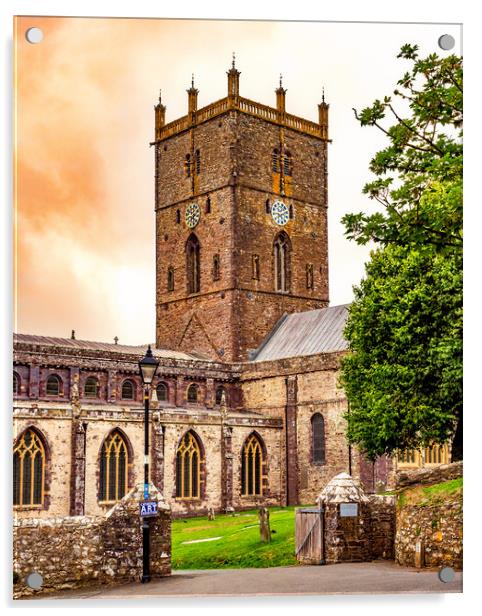 St Davids Cathedral, Pembrokeshire, Wales, UK Acrylic by Mark Llewellyn