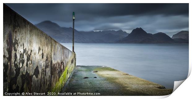 Elgol Jetty and the Black Cuillins Print by Alec Stewart